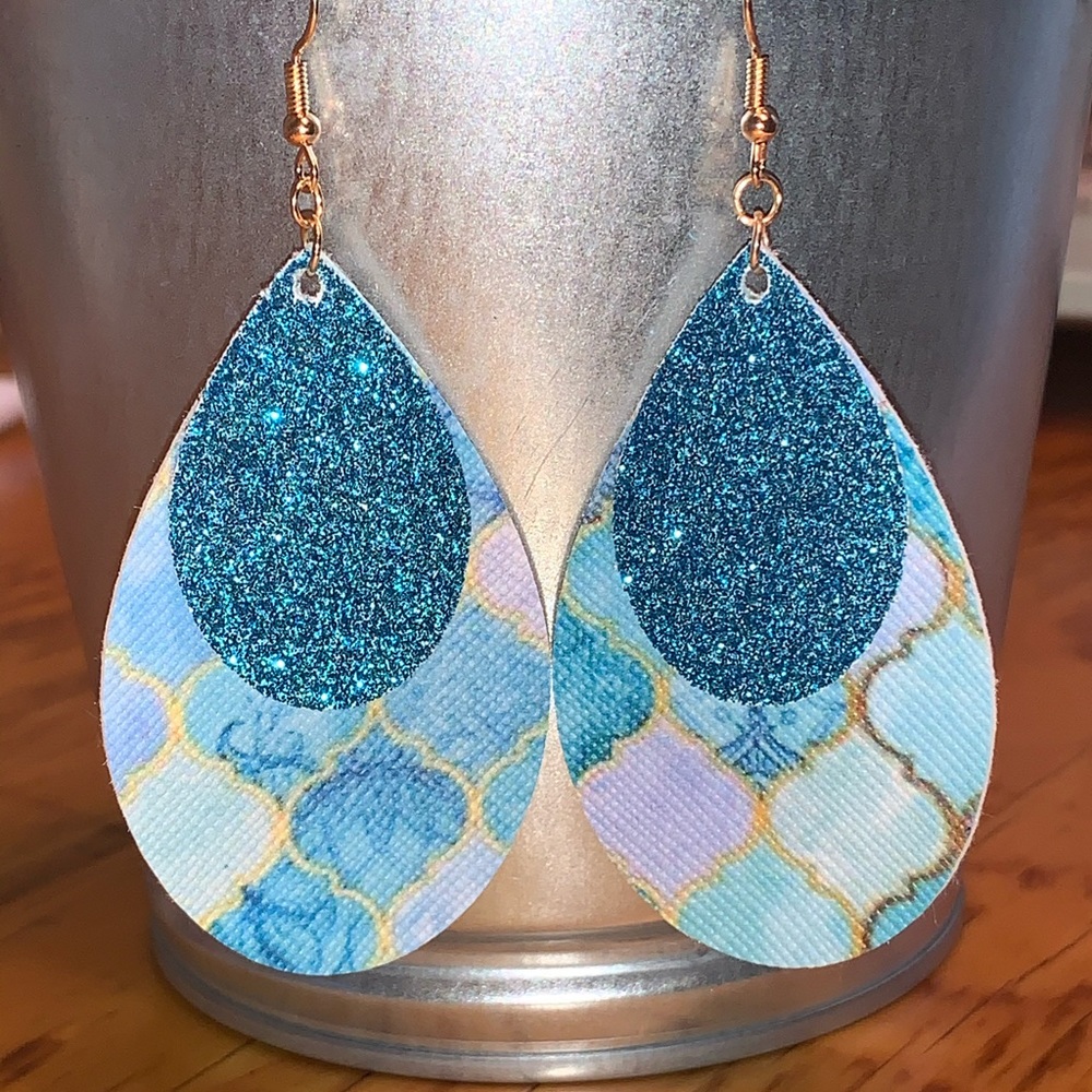 Faux Leather Drop Earrings - Picture 1 of 1